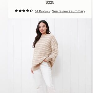 Jenni Kayne Beige Striped Cocoon Sweater